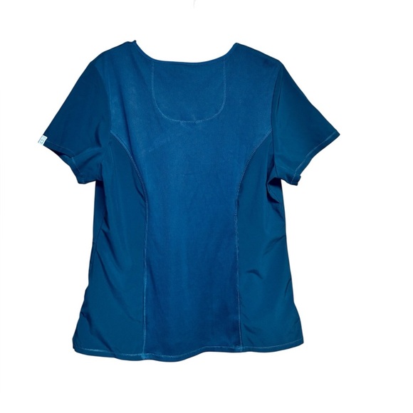 Cherokee Infinity Caribbean Blue Short Sleeve Women's Scrub Top - Picture 5 of 6